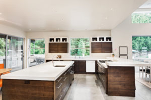 Kitchen made with quartz counters