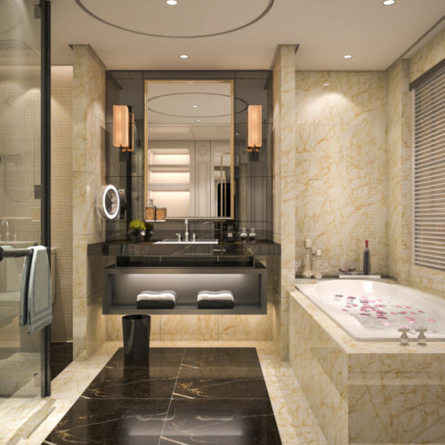 Decorating your bathroom after installing granite tile floors