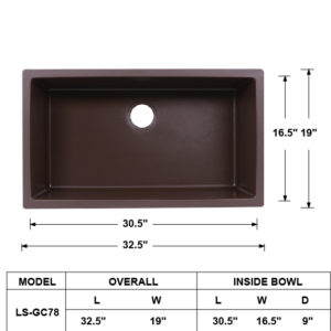 Single Bowl Granite Composite Sink Coffee